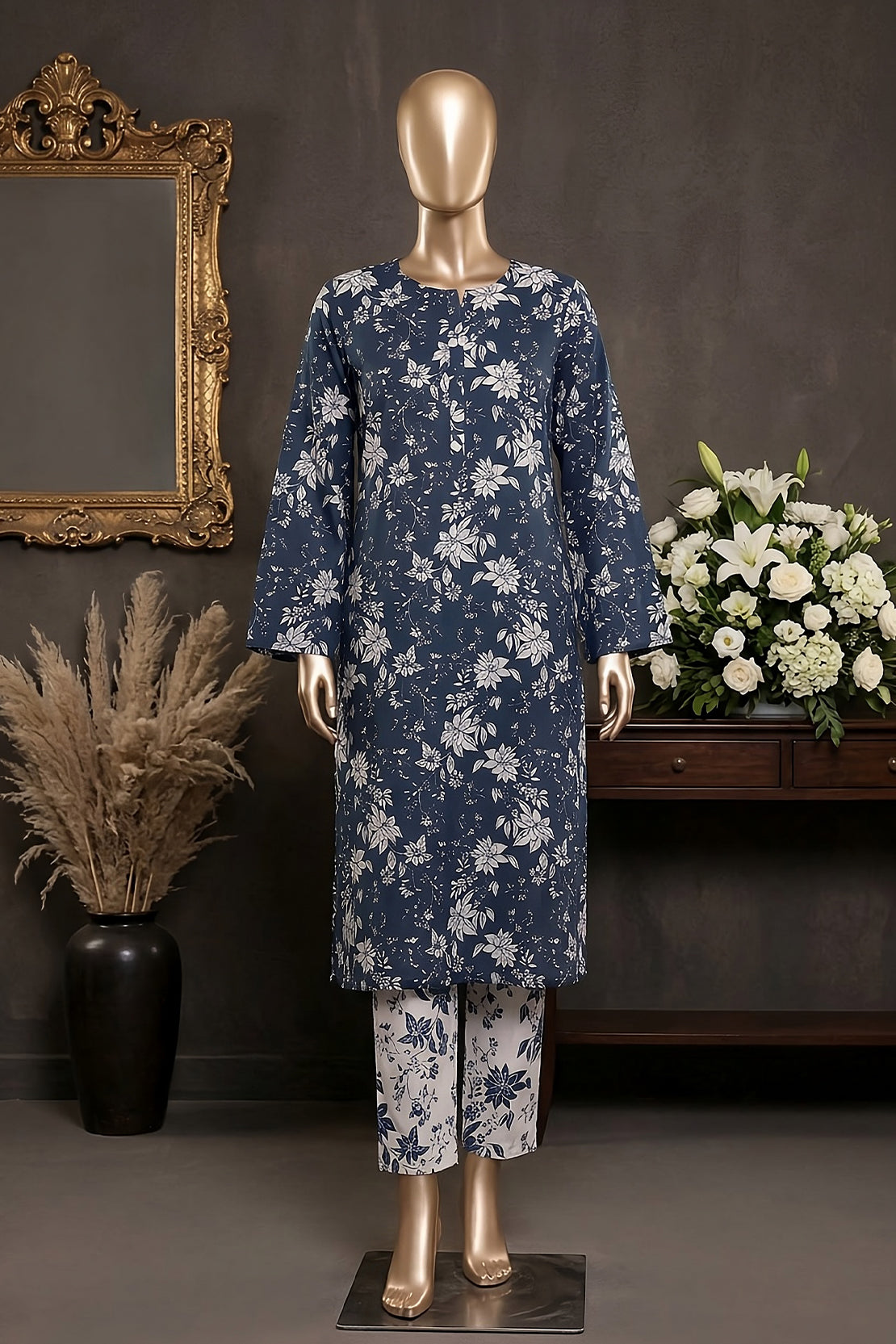 2 Piece - Digitally Printed Lawn - Coral 11413