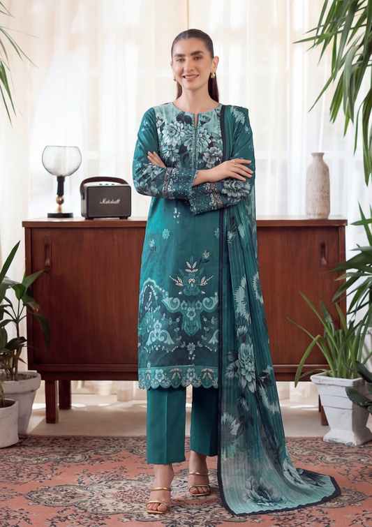 3 Piece - Embroidered Lawn - Fantak Luxe V303 - 03