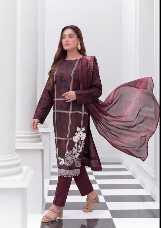 3 Piece - Embroidered Lawn - Fantak Nirvana V156 - 4