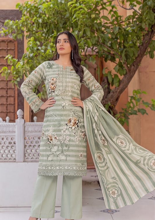 3 Piece - Embroidered Lawn - Fantak Flossie Finch V161 - 4