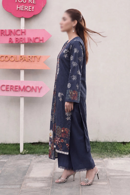 3 Piece - Embroidered Lawn - Noir 30404