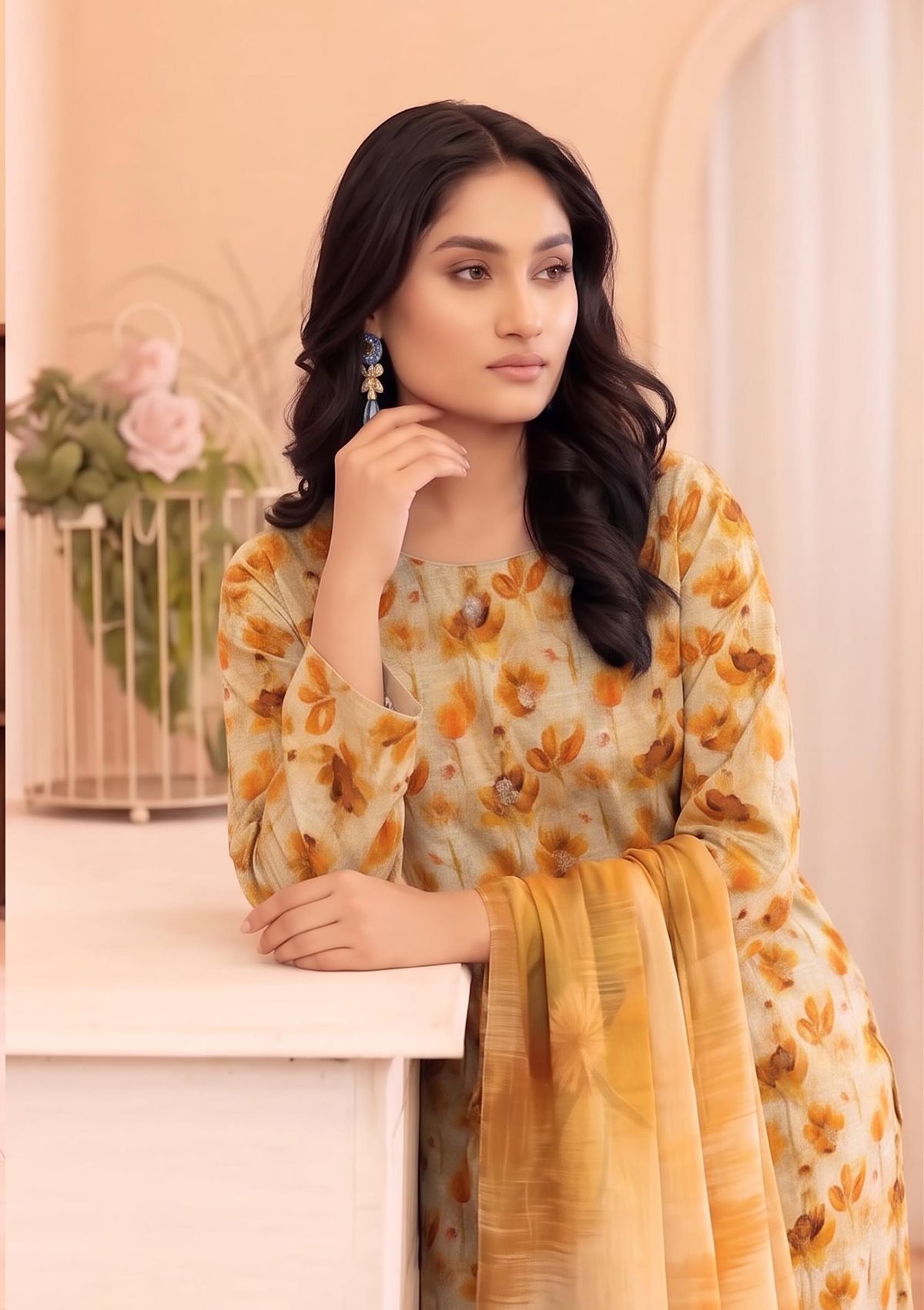 3 Piece - Embroidered Lawn - Fantak Raya V177 - 05
