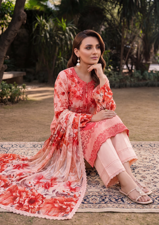 3 Piece - Embroidered Lawn - Fantak Elegant V306 - 6