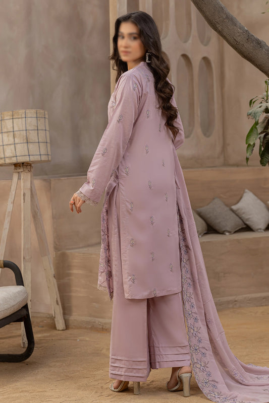3 Piece - Embroidered Lawn Slub - Nafees 202