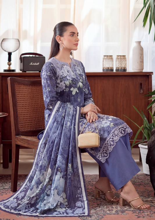 3 Piece - Embroidered Lawn - Fantak Luxe V303 - 07