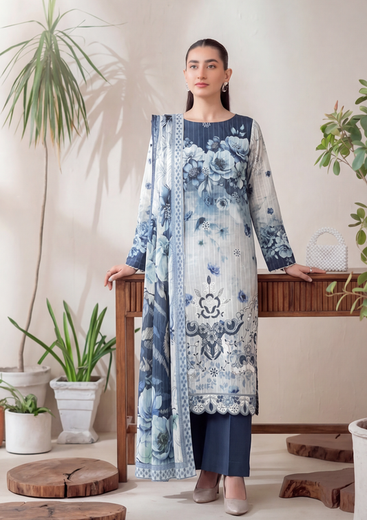 3 Piece - Embroidered Lawn - Fantak Luxe V303 - 08