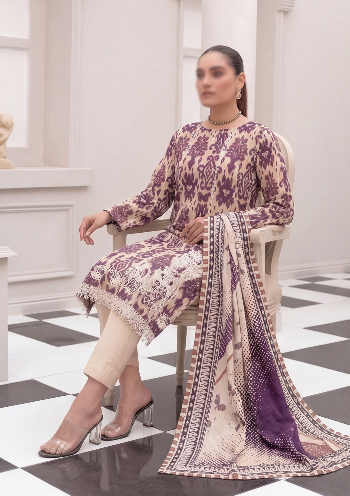 3 Piece - Embroidered Lawn - Fantak Nirvana V156 - 8