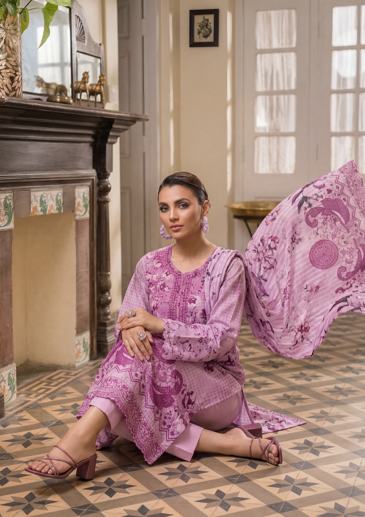 3 Piece - Embroidered Lawn - Fantak Elegant V306 - 9