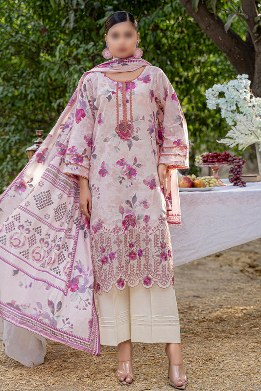 3 Piece - Embroidered Lawn - Bloom 507