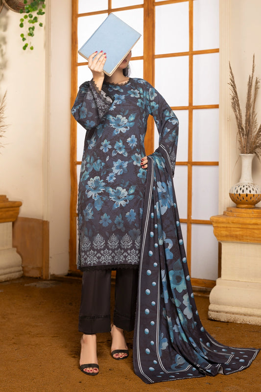 3 Piece - Digitally Printed Linen Slub - WD410