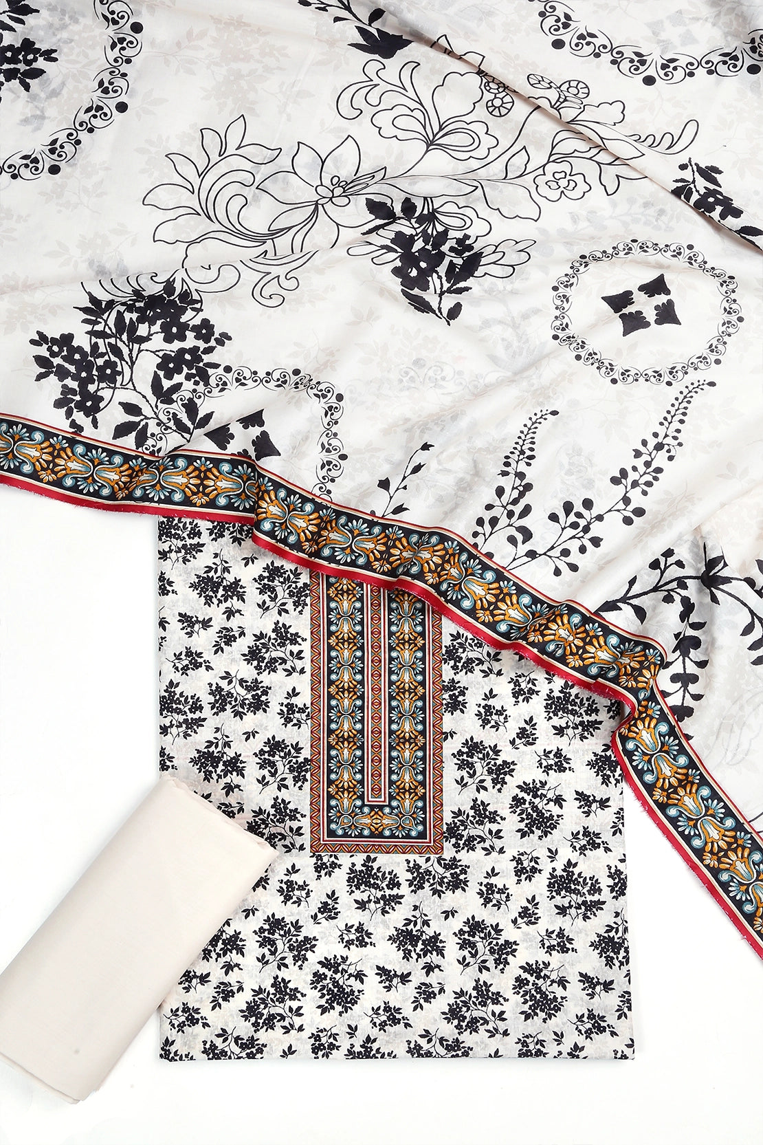 3 Piece - Digitally Printed Lawn - F10 - D4503