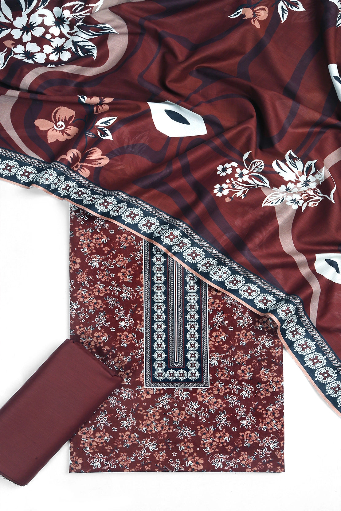 3 Piece - Digitally Printed Lawn - F10 - D4505