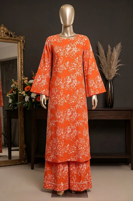 2 Piece - Digitally Printed Lawn - Coral 11410