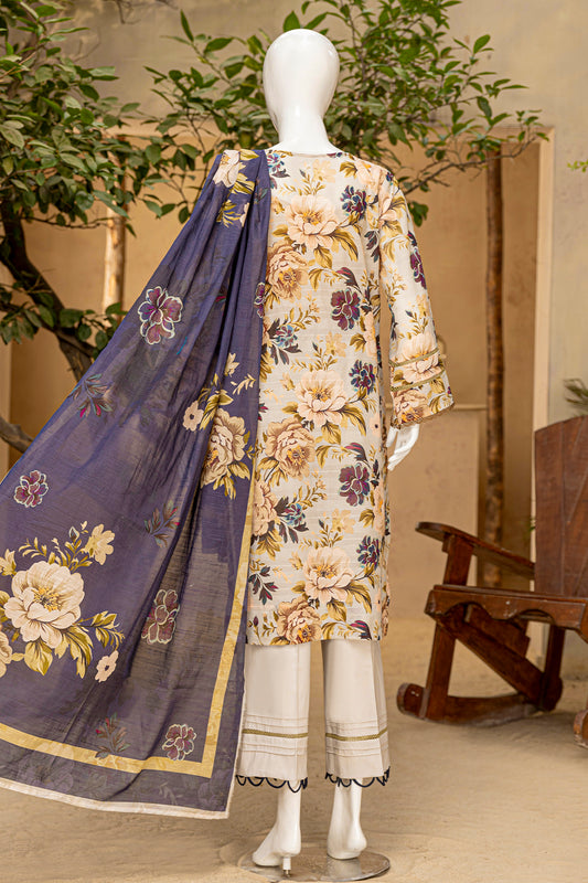 3 Piece - Digitally Printed Doriya Lawn - D702