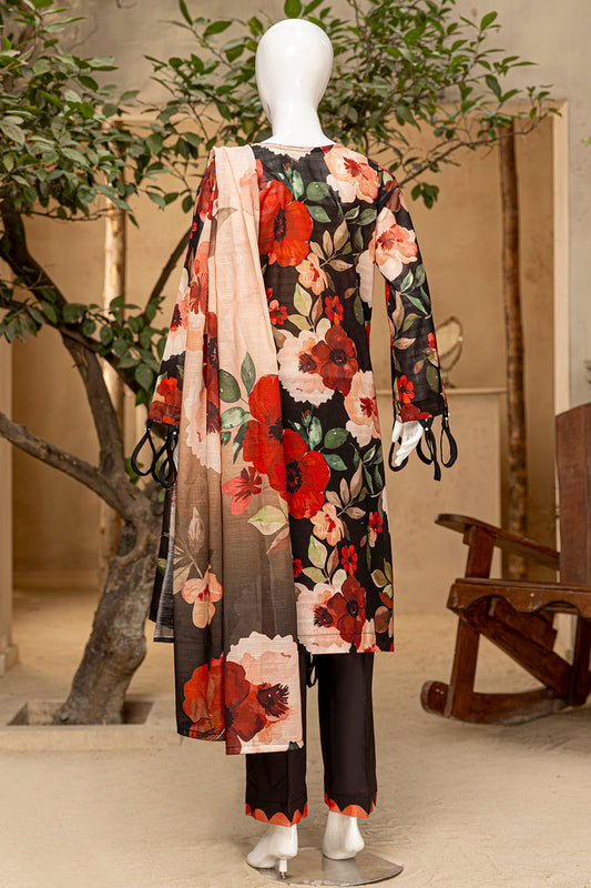 3 Piece - Digitally Printed Doriya Lawn - D703