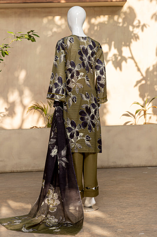 3 Piece - Digitally Printed Doriya Lawn - D804