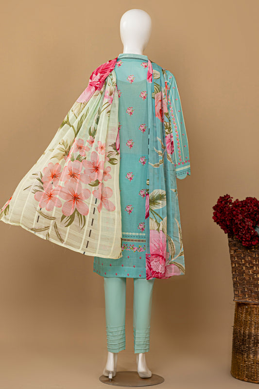 3 Piece - Digitally Printed Lawn - D908