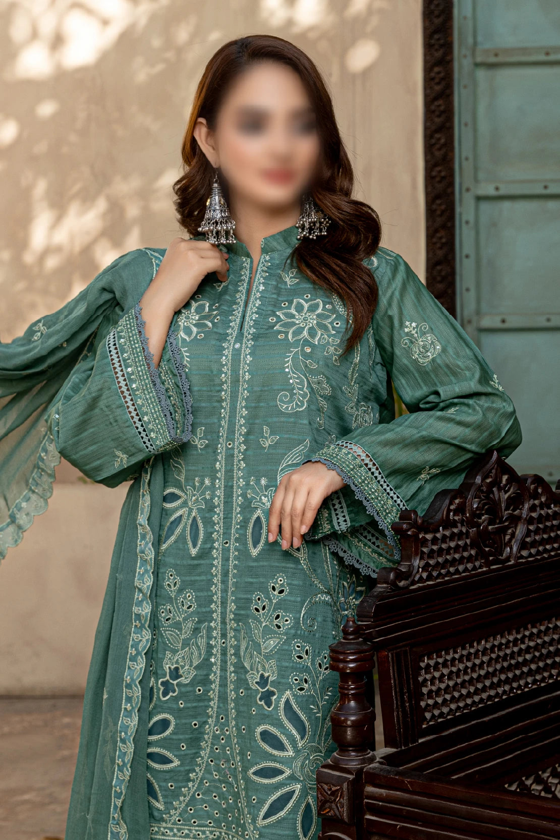 3 Piece - Embroidered Lawn - Farasha 105