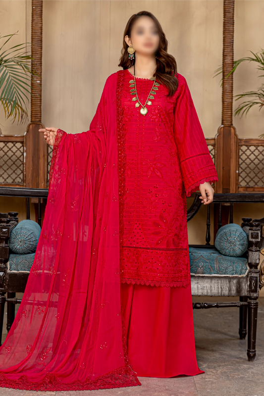 3 Piece - Embroidered Lawn - Farasha 104