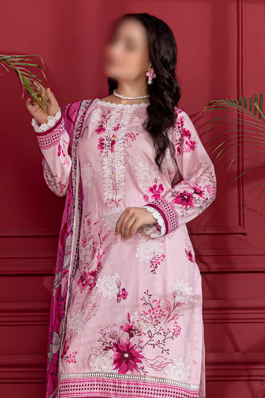 3 Piece - Embroidered Lawn - Luna 104