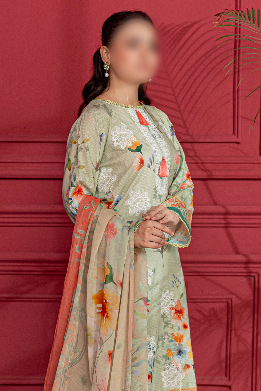 3 Piece - Embroidered Lawn - Luna 107