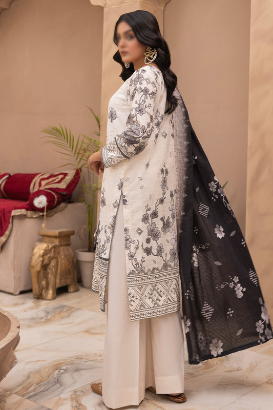 3 Piece - Digitally Printed Lawn - Mahnoosh 102