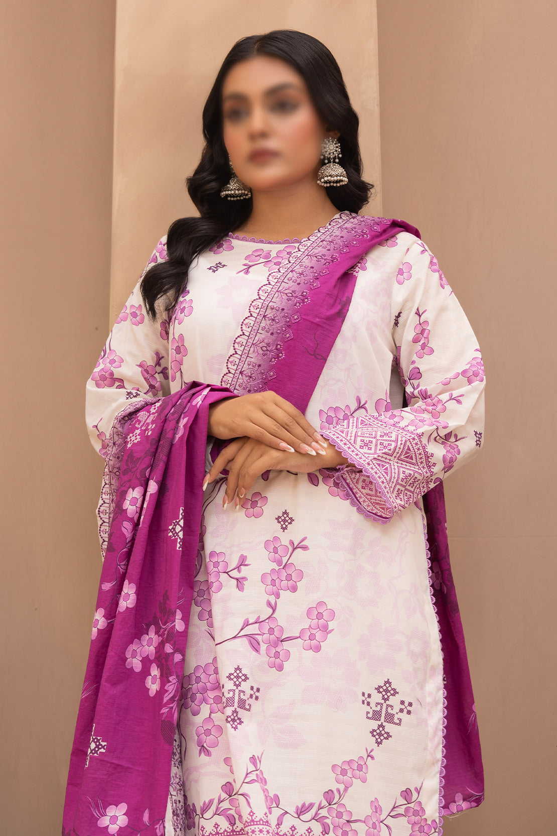 3 Piece - Digitally Printed Lawn - Mahnoosh 103