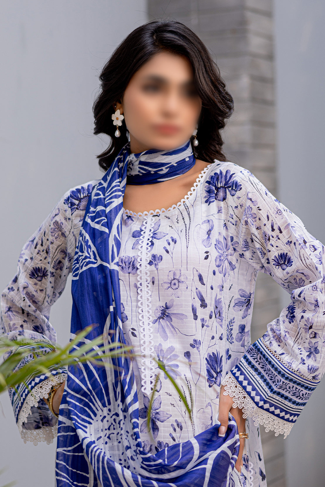 3 Piece - Digitally Printed Lawn - Nureh 903