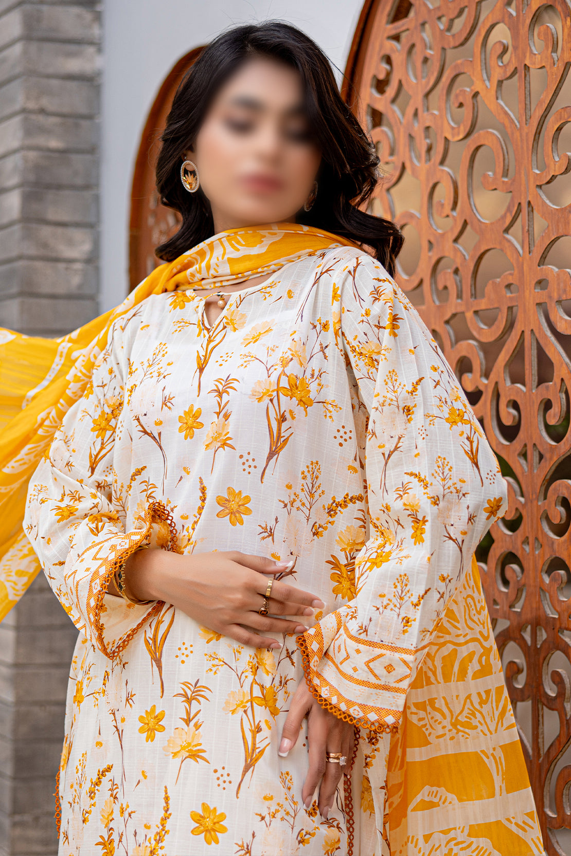 3 Piece - Digitally Printed Lawn - Nureh 904