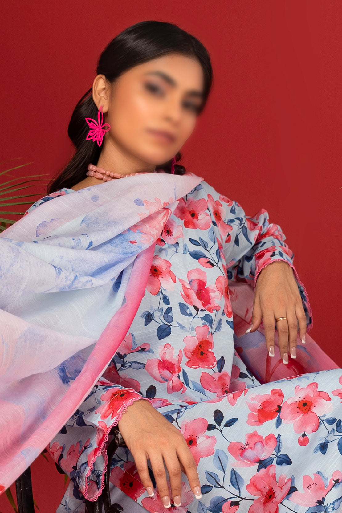 3 Piece - Digitally Printed Lawn - Nureh 1210
