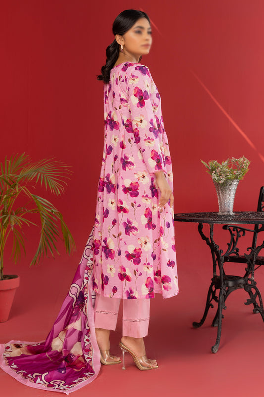 3 Piece - Digitally Printed Lawn - Nureh 1206