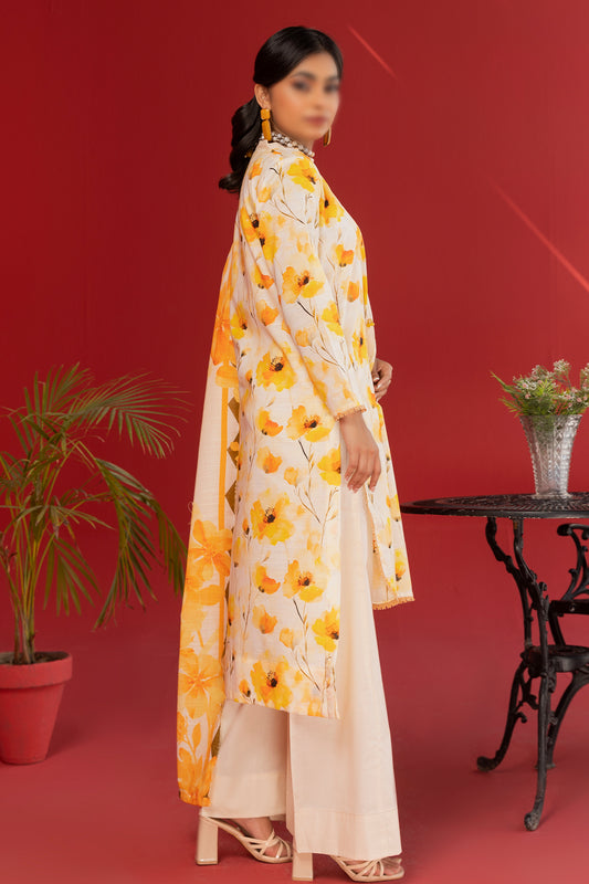 3 Piece - Digitally Printed Lawn - Nureh 1207