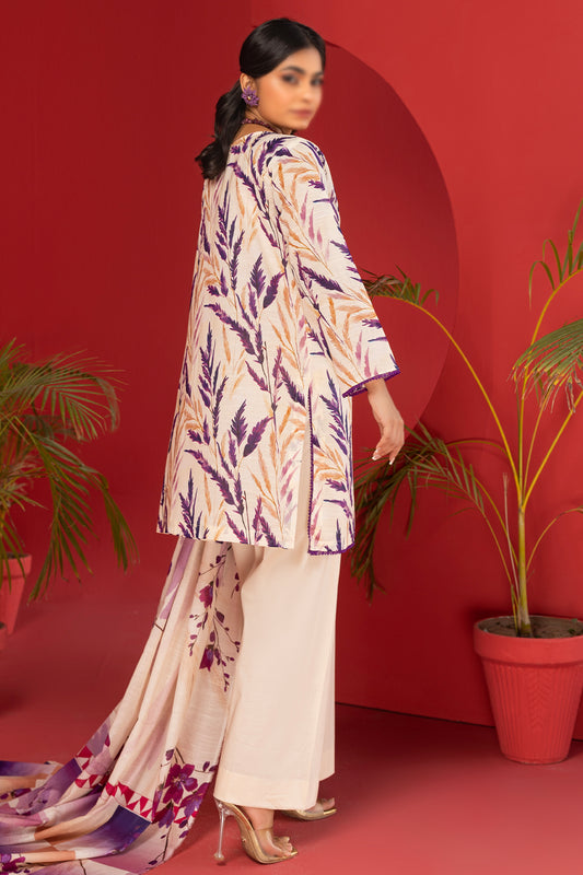 3 Piece - Digitally Printed Lawn - Nureh 1208