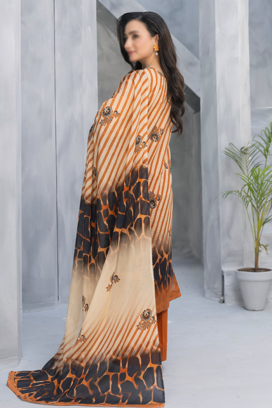 3 Piece - Digitally Printed Lawn - Nureh 1002