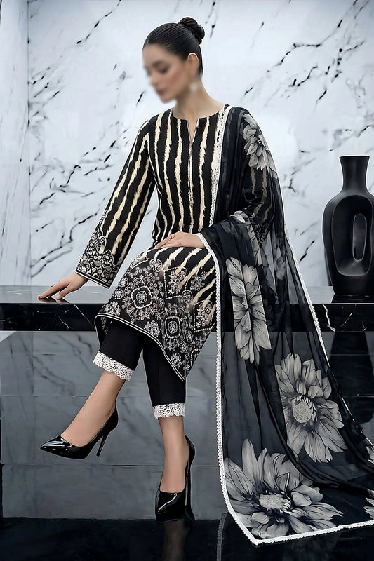 3 Piece - Embroidered Lawn - Pearl 30307