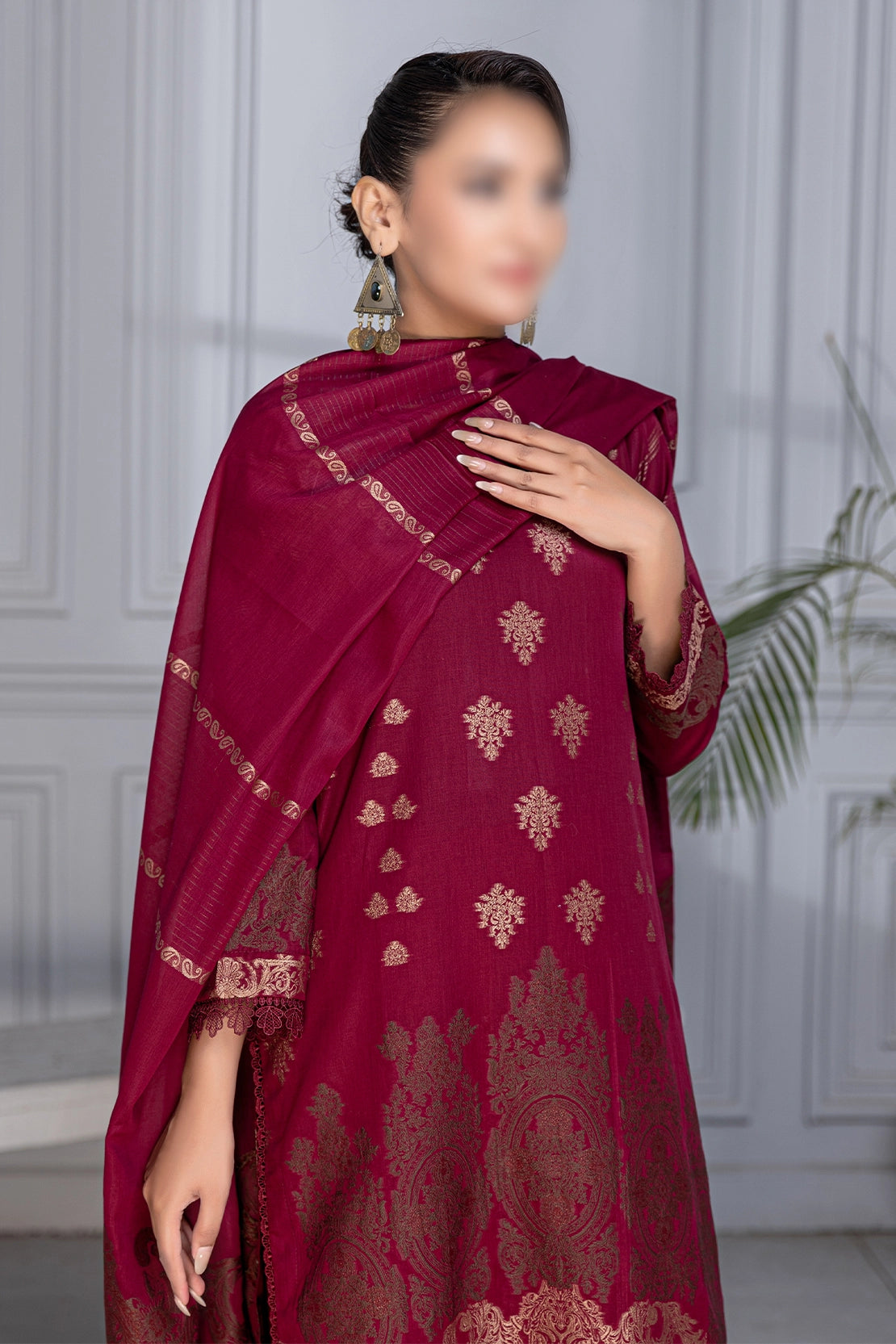 3 Piece - Jacquard Brosha Lawn - RimJim 301