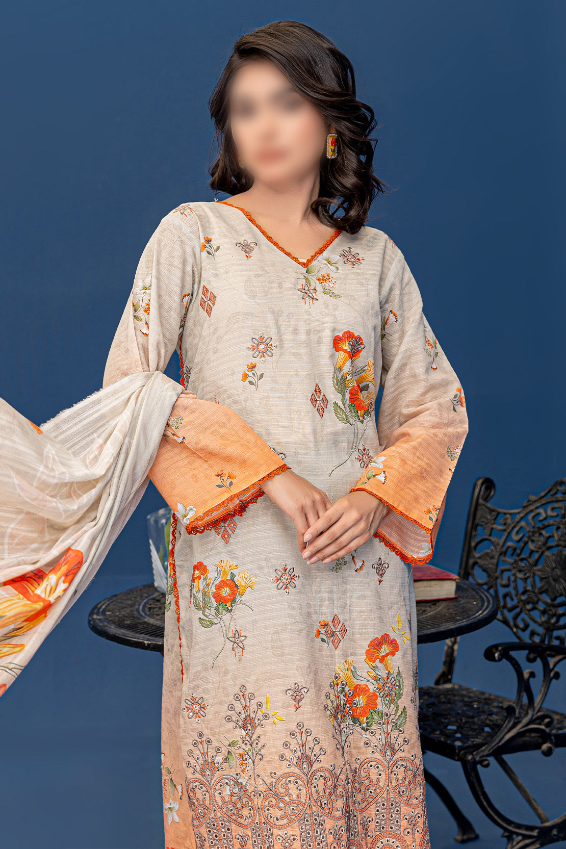 3 Piece - Embroidered Lawn - Riwayat 202