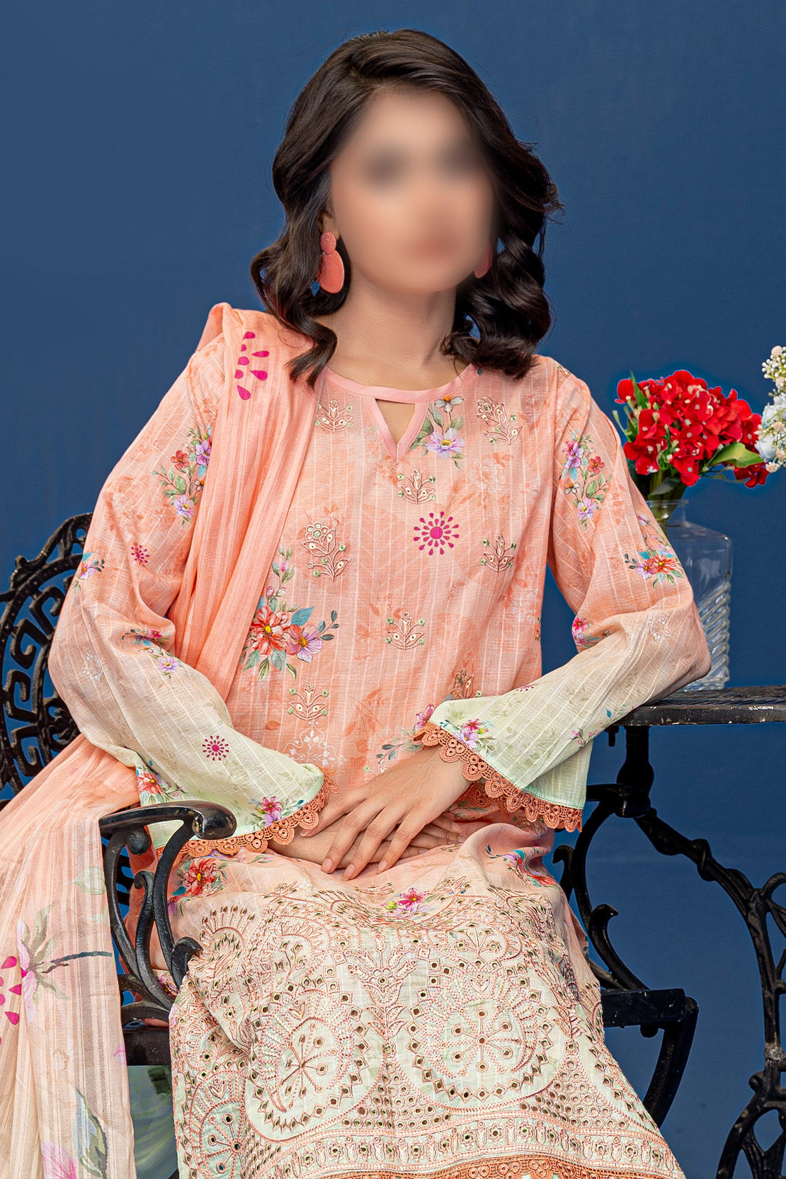 3 Piece - Embroidered Lawn - Riwayat 203