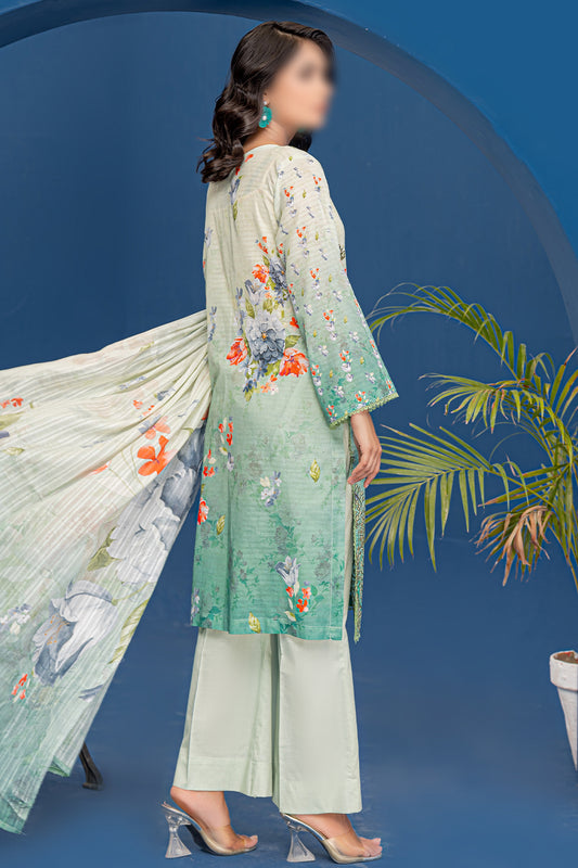 3 Piece - Embroidered Lawn - Riwayat 206