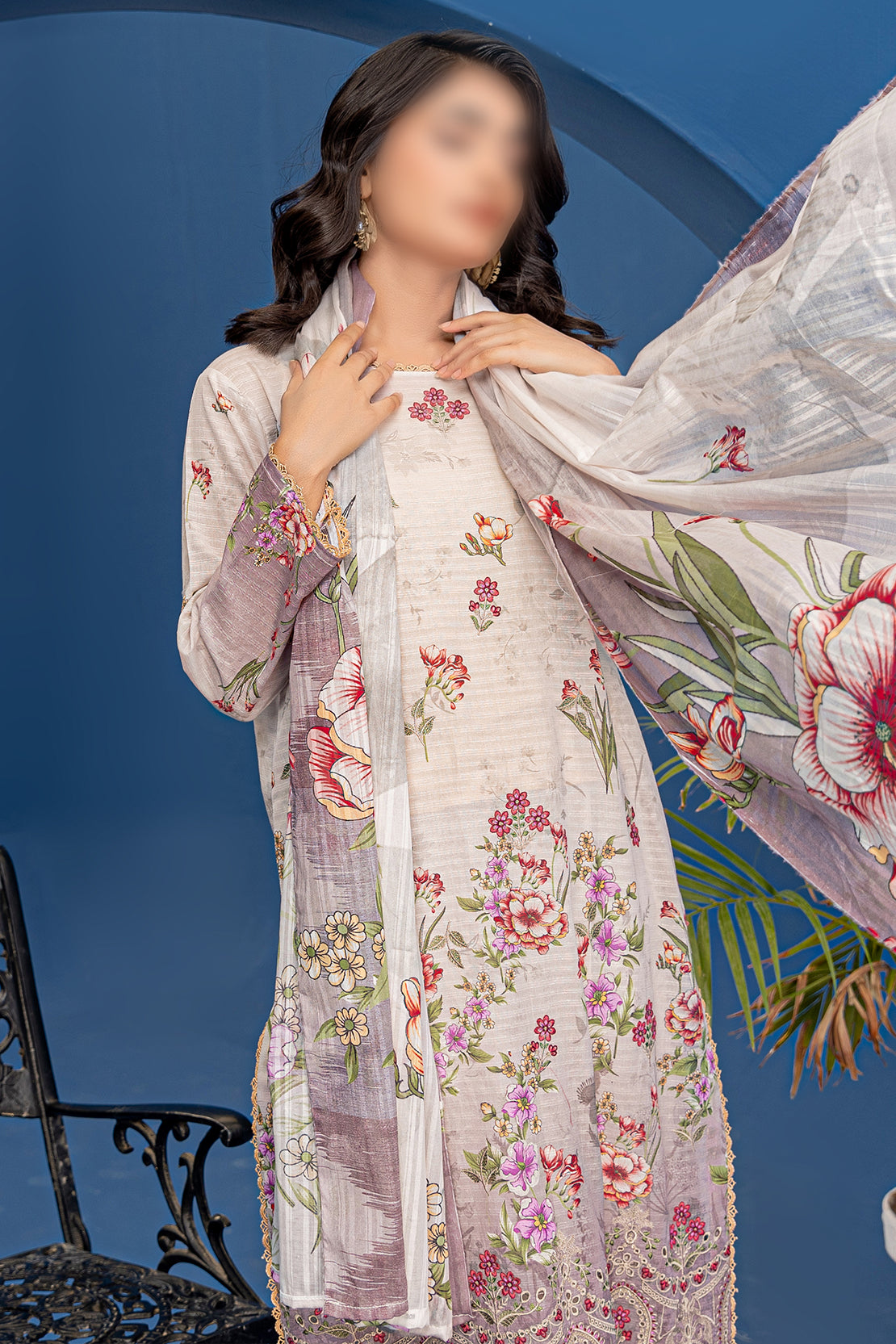 3 Piece - Embroidered Lawn - Riwayat 207