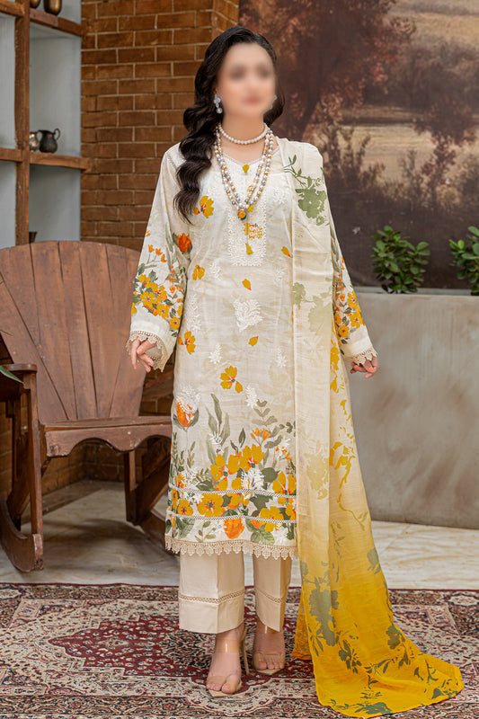 3 Piece - Embroidered Lawn - Sahil 101