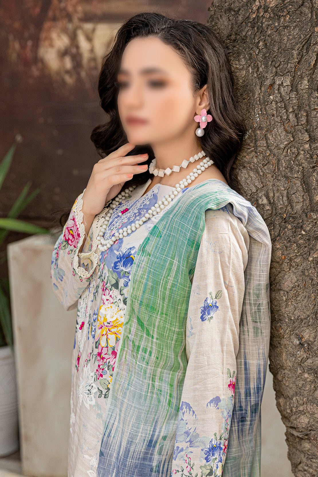 3 Piece - Embroidered Lawn - Sahil 103