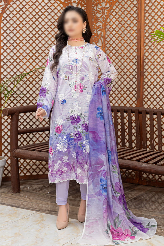 3 Piece - Embroidered Lawn - Sahil 104