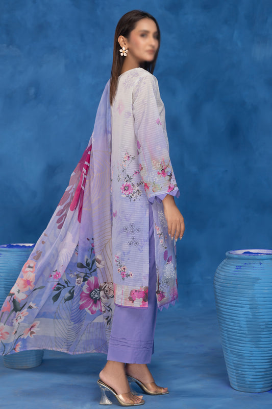3 Piece - Embroidered Lawn - Sahil 205
