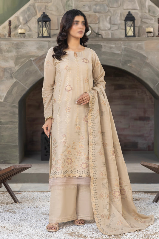 3 Piece - Embroidered Lawn Slub Karandi - Tana Bana 105