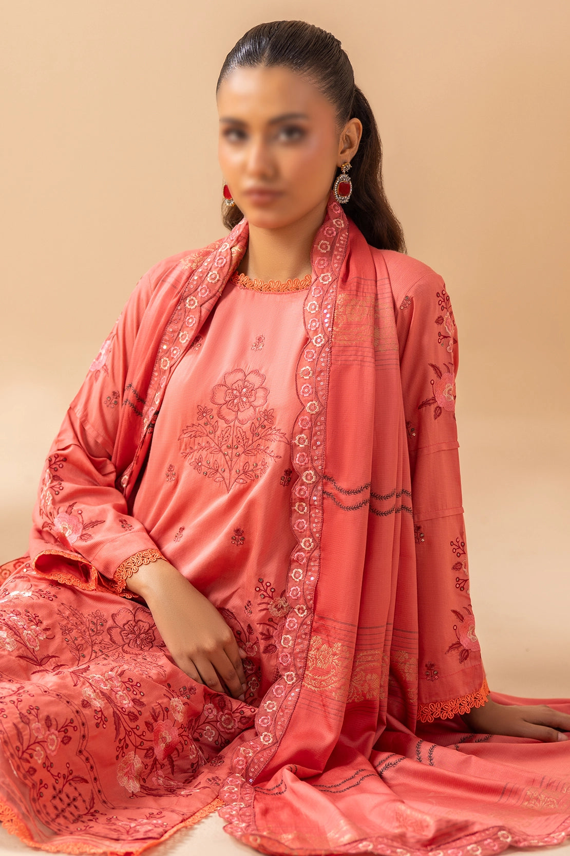 3 Piece - Embroidered Doriya Viscose - Tassur 106