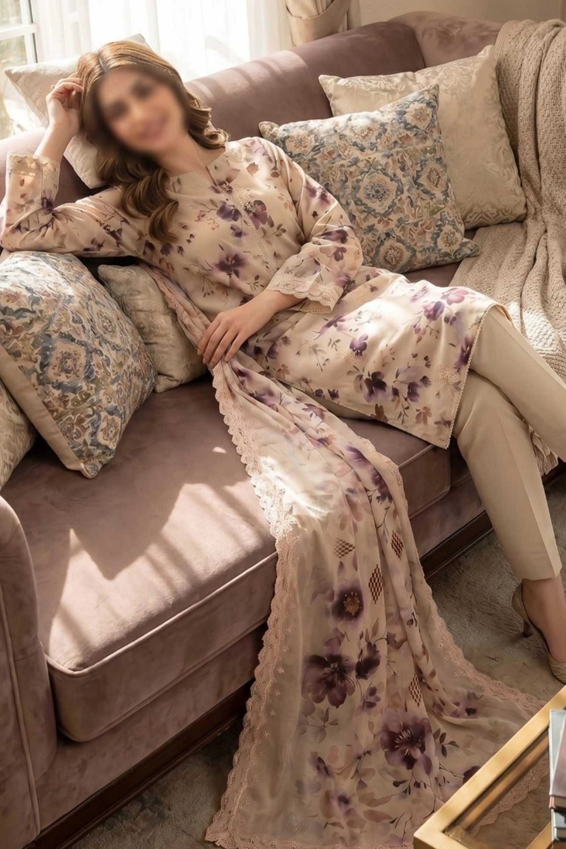 3 Piece - Embroidered Lawn - Tehzeeb 18510