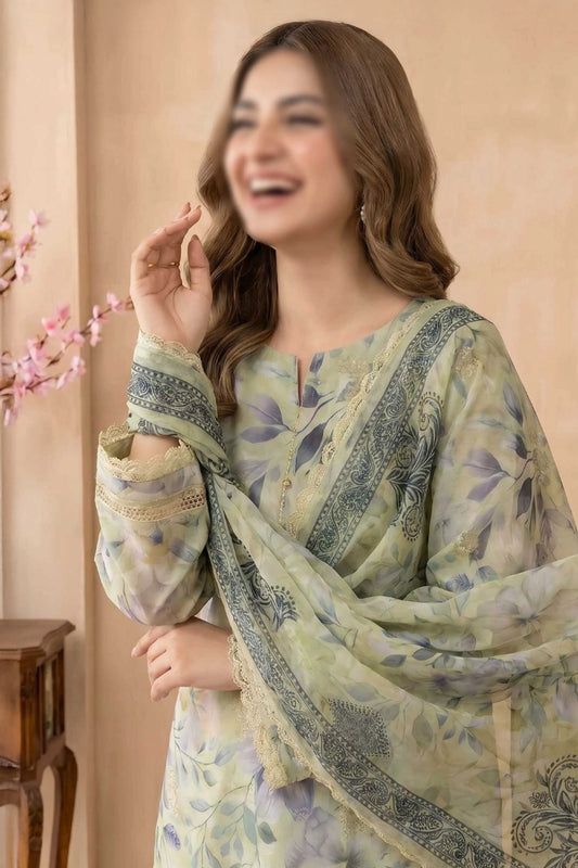 3 Piece - Embroidered Lawn - Tehzeeb 18506