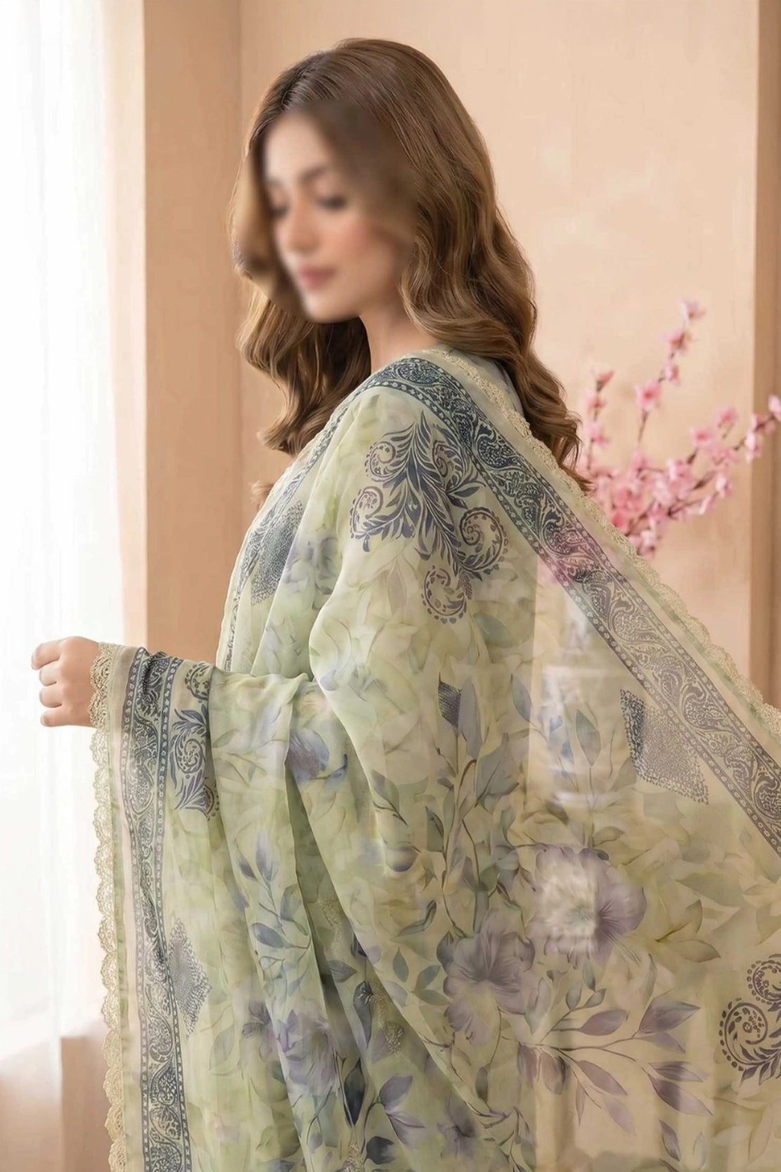3 Piece - Embroidered Lawn - Tehzeeb 18506