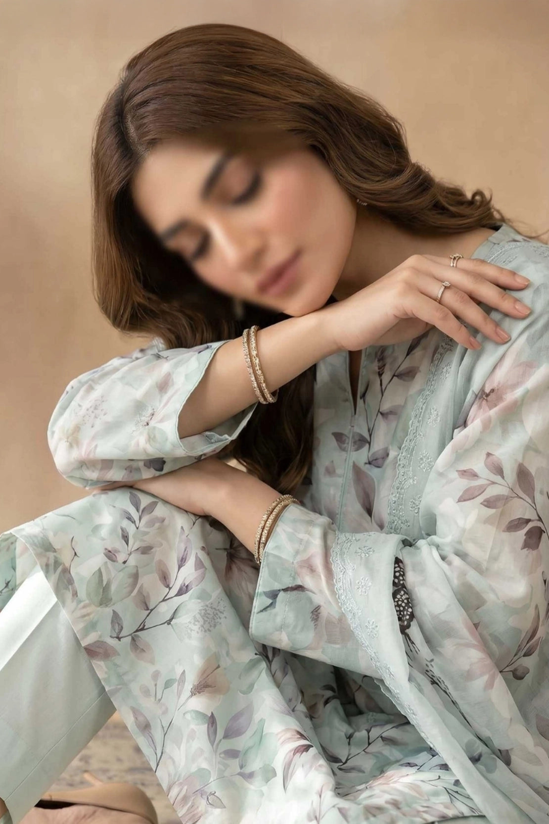 3 Piece - Embroidered Lawn - Tehzeeb 18509